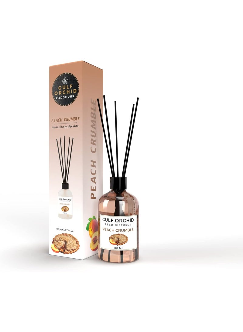 Gulf Orchid Peach Crumble Reed Diffuser Aromatherapy Air Freshener Fragrance - Perfect for Home, Livingroom, Bedroom, Toilet, Closet & Office - 110ml - Image 1